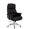 Poltrona professionale COMMANDER nera con rivestimento trapuntato e base a stella lucida di hjh OFFICE