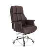 Poltrona professionale COMMANDER marrone con imbottitura trapuntata e base cromata di hjh OFFICE