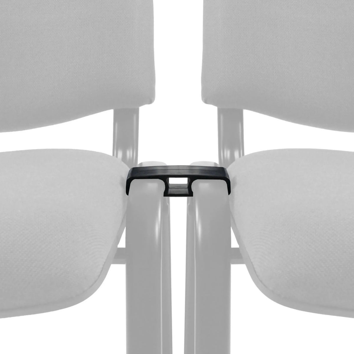 Sedia a quattro gambe nera CONNECT XT con una clip di collegamento di hjh OFFICE