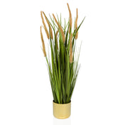 Piante artificiali CORTADERIA I in beige e verde con vaso color oro di hjh OFFICE