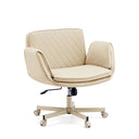 Sedia Home Office Criss-Cross 10 in beige con schienale trapuntato e base a stella con ruote di hjh LIVING