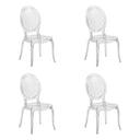 Set di quattro sedie a quattro gambe CRISTALIO trasparenti in plastica trasparente di hjh LIVING