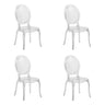Set di quattro sedie a quattro gambe CRISTALIO trasparenti in plastica trasparente di hjh LIVING