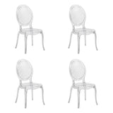 Set di quattro sedie a quattro gambe CRISTALIO trasparenti in plastica trasparente di hjh LIVING