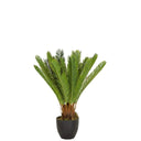 Piante artificiali verdi CYCAS con foglie simili a felci in un vaso nero di hjh OFFICE