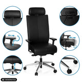 Funzioni regolabili della sedia da ufficio professionale PRO-TEC XXL in nero di hjh OFFICE (immagine generata dall’IA)