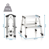 Disegno tecnico della Scala richiudibile SOLID VI con altezza di 41 cm e portata di 150 kg di hjh OFFICE