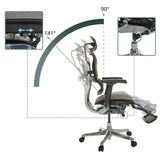 Schienale e altezza del sedile regolabili della poltrona di lusso ERGOHUMAN PLUS LEGPRO GEN2 da 90 a 141 gradi di hjh OFFICE