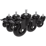 5x ROLO SKATE S 11mm/75mm con freno di stazionamento | Pavimenti duri - Rotelle per Sedia 