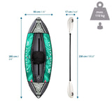 Disegno tecnico del Kayak gonfiabile LAXO-285 di 285 × 90 cm di Aqua Marina