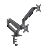 Supporto per monitor a doppio braccio Ergomount GF2 in nero con fissaggio al tavolo e passacavi di hjh OFFICE