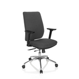 Sedia da ufficio professionale INTEGRIO I grigio scuro con braccioli e base a cinque ruote di hjh OFFICE – vista a 360° (vista frontale a tre quarti 40°)
