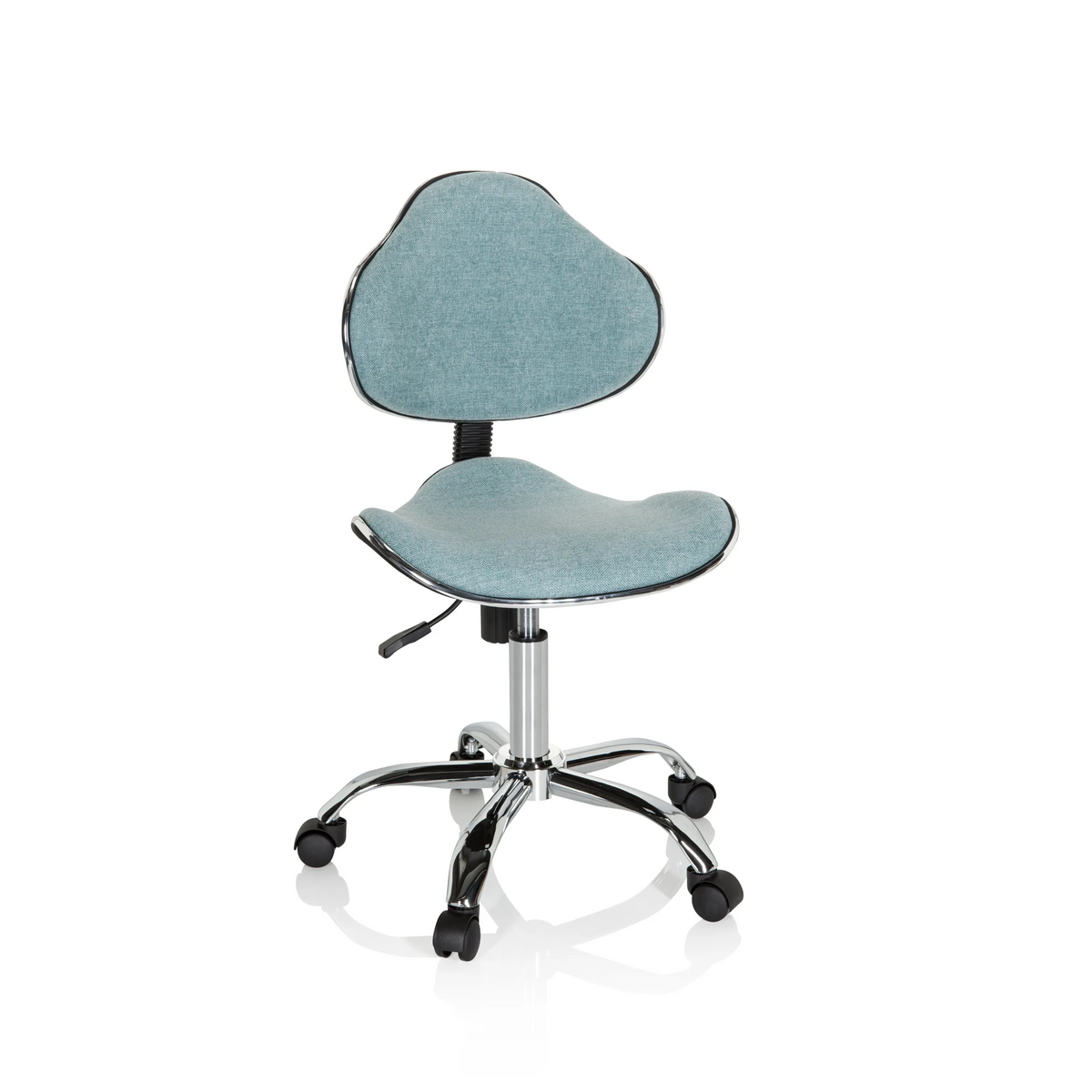 Sedia girevole per bambini KIDDY GTI-3 verde menta con struttura in metallo lucido e base a cinque ruote di hjh OFFICE – vista a 360° (vista frontale 20°)