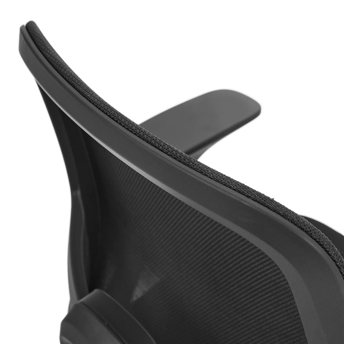 Bordo superiore dello schienale in mesh nero della sedia home office Malio di hjh OFFICE