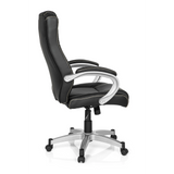 Sedia da gaming RELAX CL180 nera con imbottitura e base a cinque ruote di MyBuero – vista a 360° (profilo laterale 100°)