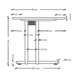 Disegno tecnico della scrivania NANO 8 S della serie NANO con una larghezza di 80 cm di hjh OFFICE PRO