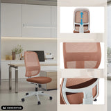 Sedia da ufficio professionale Minoro W in bianco e marrone con schienale regolabile in altezza di hjh OFFICE (immagine generata dall’IA)