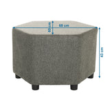 Vista dimensionale dello Sgabello imbottito BAREO con 68 × 60 cm e un'altezza di 43 cm di hjh OFFICE