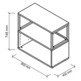 Disegno tecnico della base FlexWall 800 × 400 mm di hjh OFFICE PRO