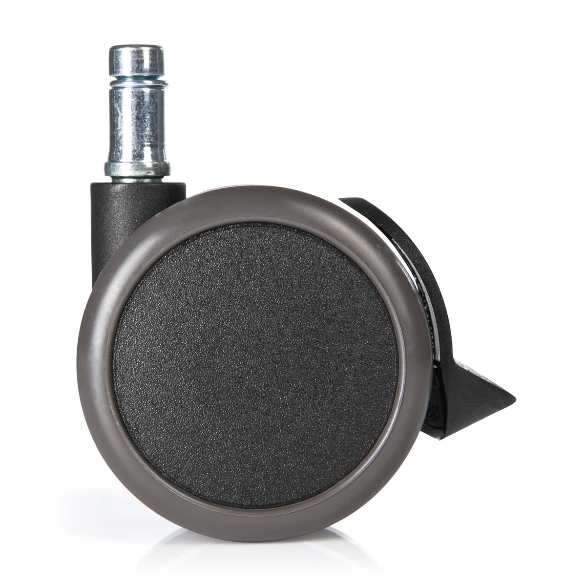 Rotelle per Sedia 5x ROLO STOP 11mm/65mm nere per pavimenti duri con freno di bloccaggio di hjh OFFICE – vista a 360° (vista posteriore 180°)