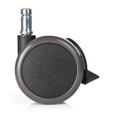 Rotelle per Sedia 5x ROLO STOP 11mm/65mm nere per pavimenti duri con freno di bloccaggio di hjh OFFICE – vista a 360° (vista posteriore 180°)