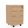 Cassettiera con rotelle DAVIK effetto rovere con tre cassetti e quattro ruote di hjh OFFICE
