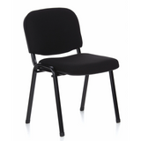 Sedia a quattro gambe XT 600 SW nera con seduta e schienale imbottiti di hjh OFFICE – vista a 360° (vista frontale a tre quarti 40°)