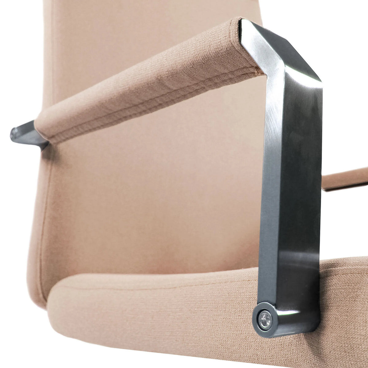 Bracciolo beige con supporto in metallo della Sedia Home Office SARANTO PLUS I di hjh OFFICE