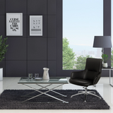 Poltrona Lounge SHAKE 300 nera con base a stella lucida in un ambiente moderno di hjh OFFICE