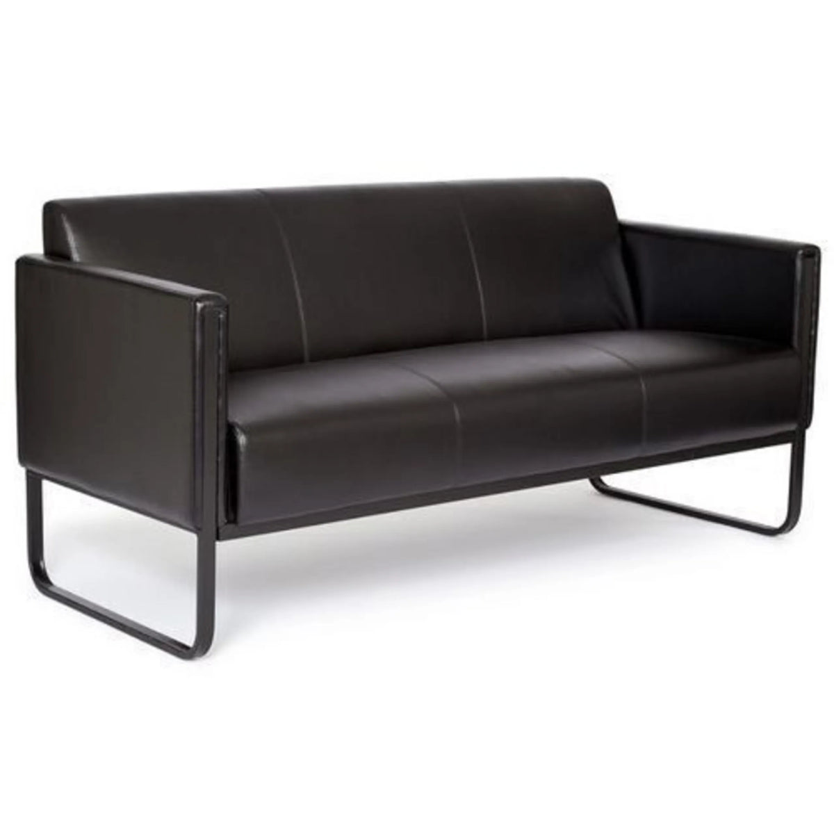 Sofà lounge BALI BLACK nero a tre posti con struttura in metallo minimalista di hjh OFFICE