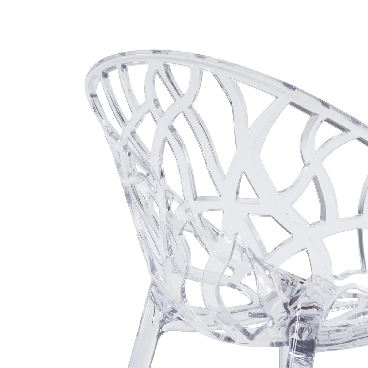 Schienale a rete in plastica trasparente della sedia a quattro gambe Artifo T di hjh LIVING