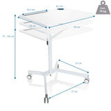 Disegno tecnico della Scrivania in piedi STAND VM-SU I con un'altezza di 73-105 cm di hjh OFFICE
