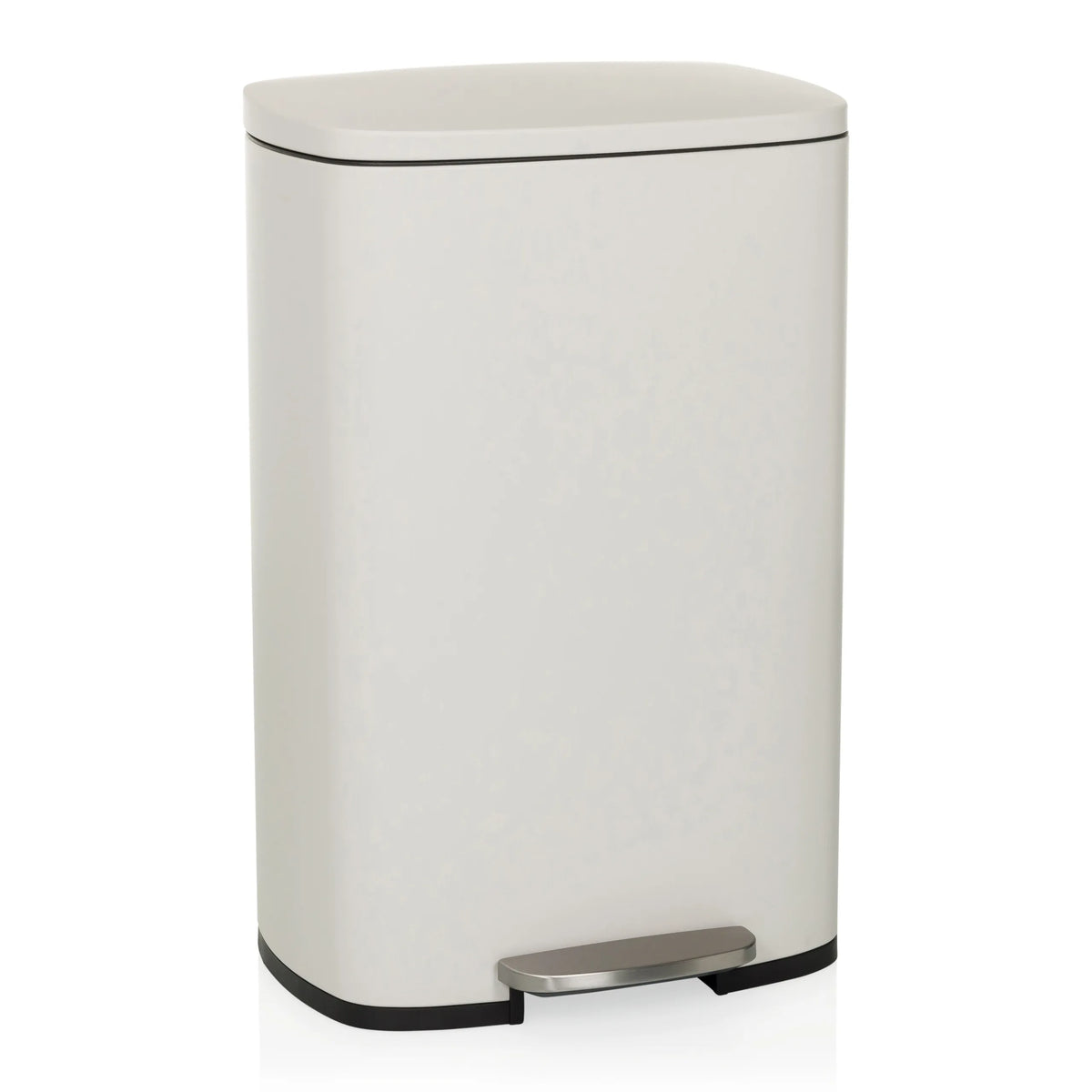 Cestino CLEAN XV beige con coperchio e pedale di hjh OFFICE – vista a 360° (vista frontale 15°)