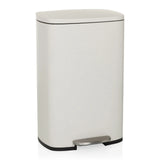 Cestino CLEAN XV beige con coperchio e pedale di hjh OFFICE – vista a 360° (vista frontale 15°)