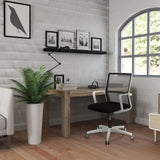 Sedia da ufficio professionale MOVE-TEC NET 3D W in bianco e nero con schienale in rete e base a ruote di hjh OFFICE