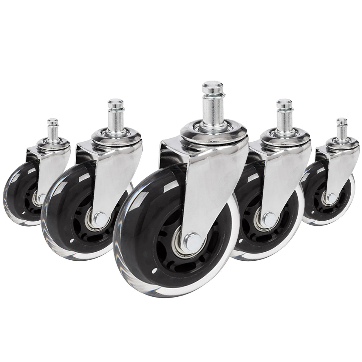 5x ROLO SKATE CT 11mm/75mm Pavimenti duri - Rotelle per Sedia 
