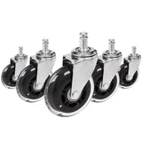 5x ROLO SKATE CT 11mm/75mm Pavimenti duri - Rotelle per Sedia 