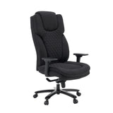 Drehstuhl XXL Pullmann Gen2 mit schwarzem Stoffbezug, Steppmuster und verstellbaren Armlehnen von hjh OFFICE