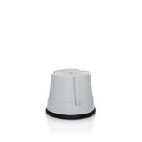 Sgabello TIO-S grigio con anello di base nero antiscivolo di hjh OFFICE – vista a 360° (vista frontale 20°)