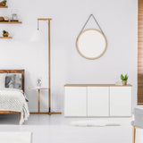 Madia KELO S in bianco con piano in rovere di hjh LIVING