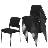 Sedie a quattro gambe impilabili K9 V PRO in nero con struttura sottile di hjh OFFICE