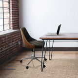 Sedia Home Office CENCA in nero con scocca in legno e base a stella con ruote di hjh OFFICE