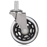 Rotelle per sedia 5x ROLO SKATE CT 11mm/75mm argentate per pavimenti duri con ruota trasparente di hjh OFFICE