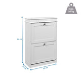 Vista dimensionale della scarpiera Estha 20 con 82 × 53 cm e portata massima di 50 kg di hjh LIVING