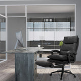 Poltrona Home Office RELAX CL 200 nera in ecopelle con poggiapiedi estraibile di MyBuero