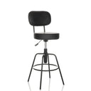 Sgabello da bar DISC HIGH nero con schienale e poggiapiedi di hjh OFFICE