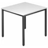 Tavolo quadrato DORAN DQ08 D con piano bianco e struttura in tubolare quadrato nero di hjh OFFICE PRO