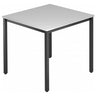Tavolo quadrato DORAN DQ08 D con piano grigio e struttura in tubolare quadrato nero di hjh OFFICE PRO