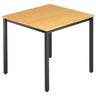 Tavolo quadrato DORAN DQ08 D con piano color faggio e struttura in tubolare quadrato nero di hjh OFFICE PRO