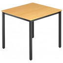 Tavolo quadrato DORAN DQ08 D con piano color faggio e struttura in tubolare quadrato nero di hjh OFFICE PRO
